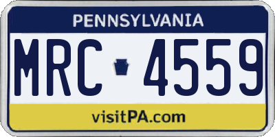PA license plate MRC4559
