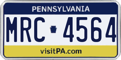 PA license plate MRC4564