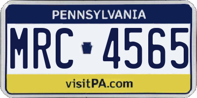 PA license plate MRC4565