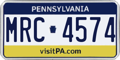 PA license plate MRC4574