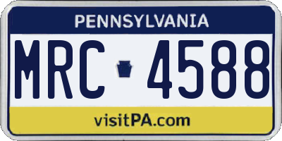PA license plate MRC4588