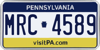 PA license plate MRC4589