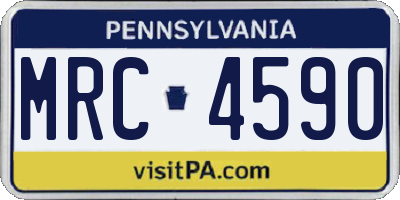 PA license plate MRC4590