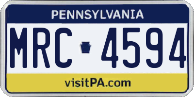 PA license plate MRC4594