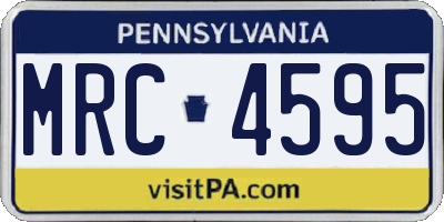 PA license plate MRC4595