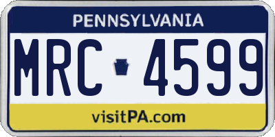 PA license plate MRC4599