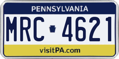 PA license plate MRC4621