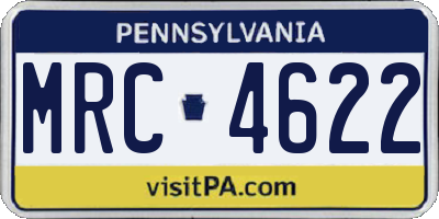 PA license plate MRC4622