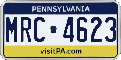 PA license plate MRC4623