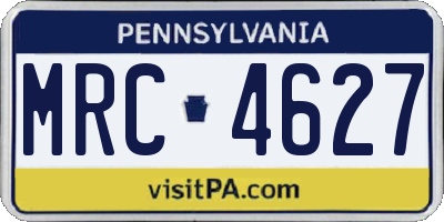 PA license plate MRC4627