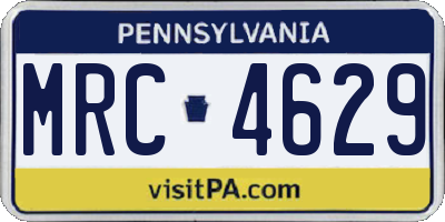 PA license plate MRC4629