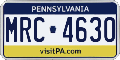 PA license plate MRC4630