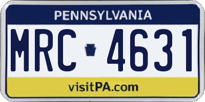 PA license plate MRC4631