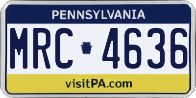 PA license plate MRC4636