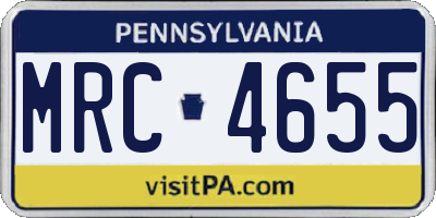 PA license plate MRC4655