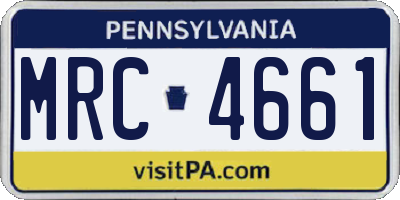 PA license plate MRC4661