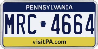 PA license plate MRC4664