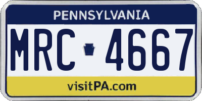 PA license plate MRC4667