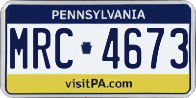 PA license plate MRC4673