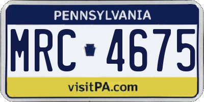 PA license plate MRC4675