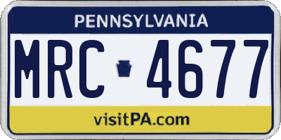 PA license plate MRC4677