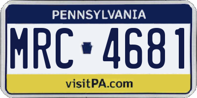 PA license plate MRC4681