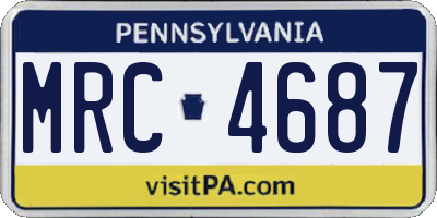 PA license plate MRC4687