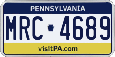 PA license plate MRC4689