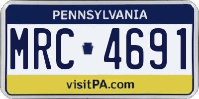 PA license plate MRC4691