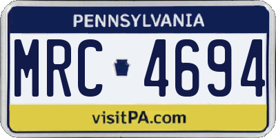 PA license plate MRC4694