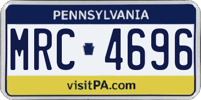 PA license plate MRC4696