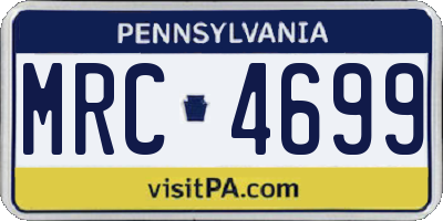 PA license plate MRC4699