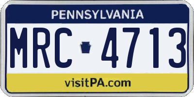 PA license plate MRC4713