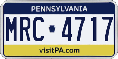 PA license plate MRC4717