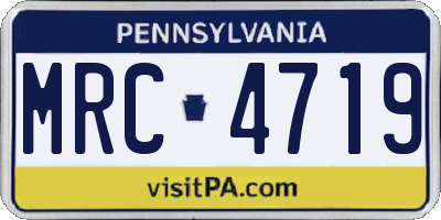PA license plate MRC4719