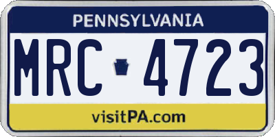 PA license plate MRC4723