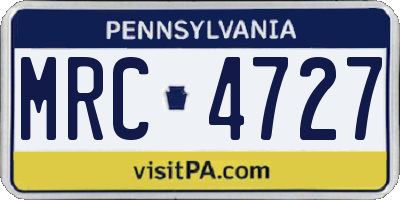 PA license plate MRC4727