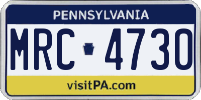 PA license plate MRC4730