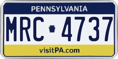 PA license plate MRC4737