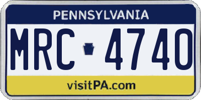 PA license plate MRC4740