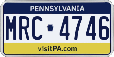 PA license plate MRC4746