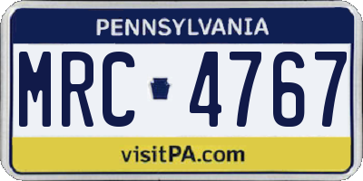 PA license plate MRC4767