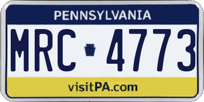 PA license plate MRC4773