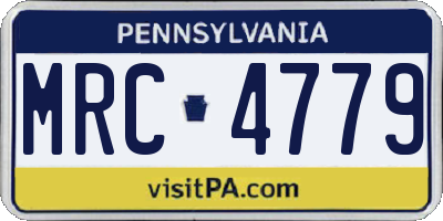 PA license plate MRC4779