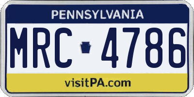 PA license plate MRC4786