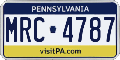 PA license plate MRC4787