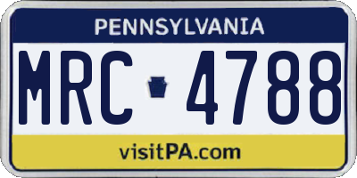 PA license plate MRC4788