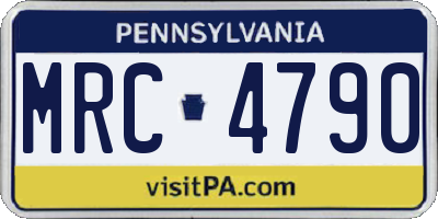 PA license plate MRC4790
