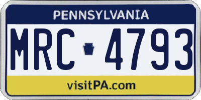 PA license plate MRC4793