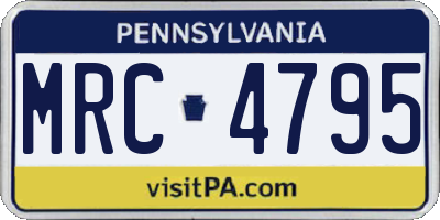 PA license plate MRC4795
